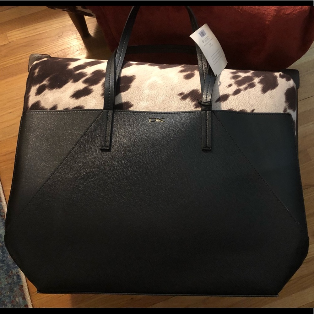 Black Donna Karan tote cashmere collection